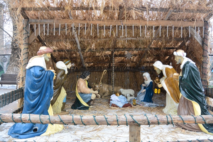 Инсталляция на тему Рождества на территории Эчмиадзинского Монастыря